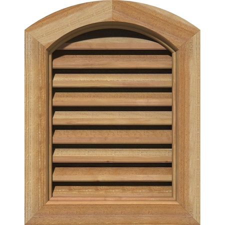 Arch Top Gable Vent Functional, Western Red Cedar Gable Vent W/ Brick Mould Face Frame, 18W X 28H